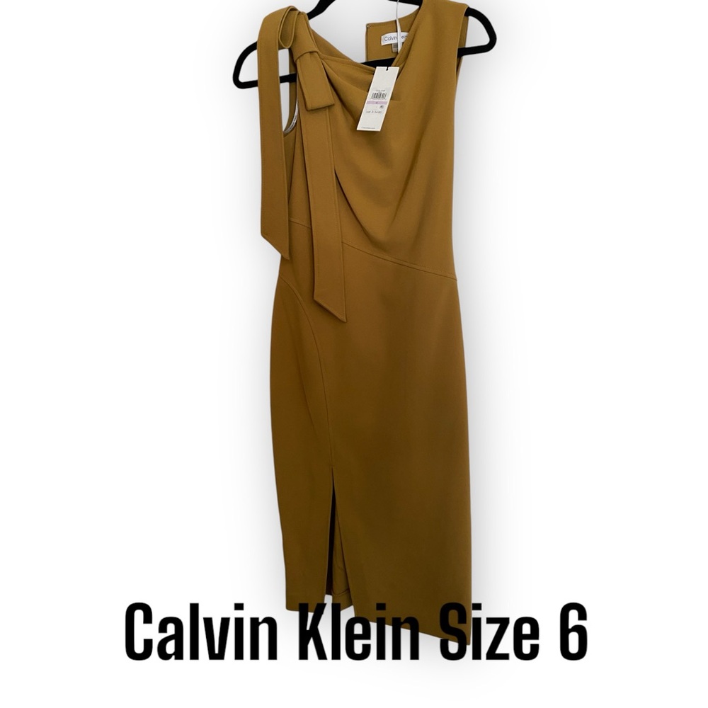 Yellow Brown Calvin Klein Size 6 NWT